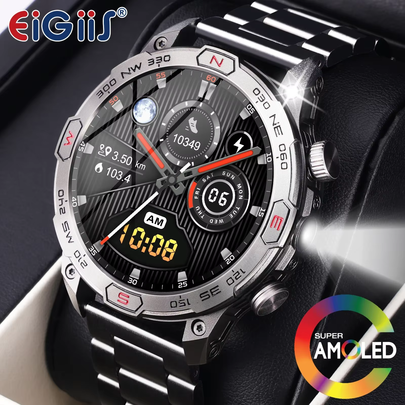 EIGIIS nouvelle montre intelligente 1.43 "écran AMOLED 1ATM