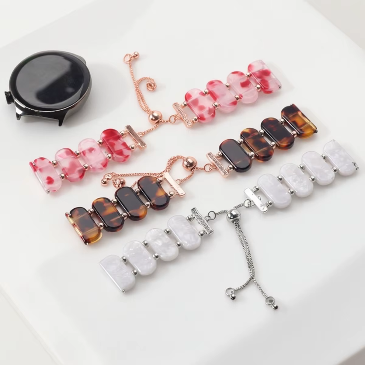 Bracelet en résine perlée 18/20/22 mm pour Garmin Forerunner 265 255 265S 255S 165 245 965