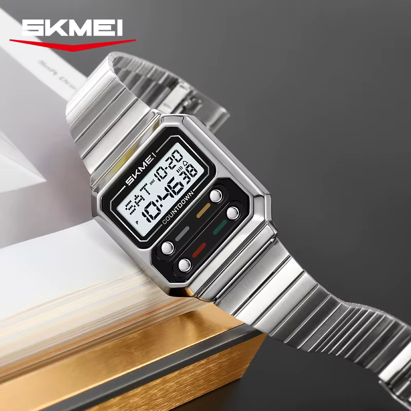 SKMEI 2448 luxe heure alarme Sport numérique électronique rétro montre pour femmes étanche Chrono montre-bracelet zegarek męski horloge