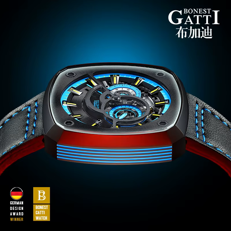 BONEST GATTI 2025 nouveaux hommes montre automatique montres de luxe mode mécanique montre-bracelet 50M étanche saphir lumineux squelette