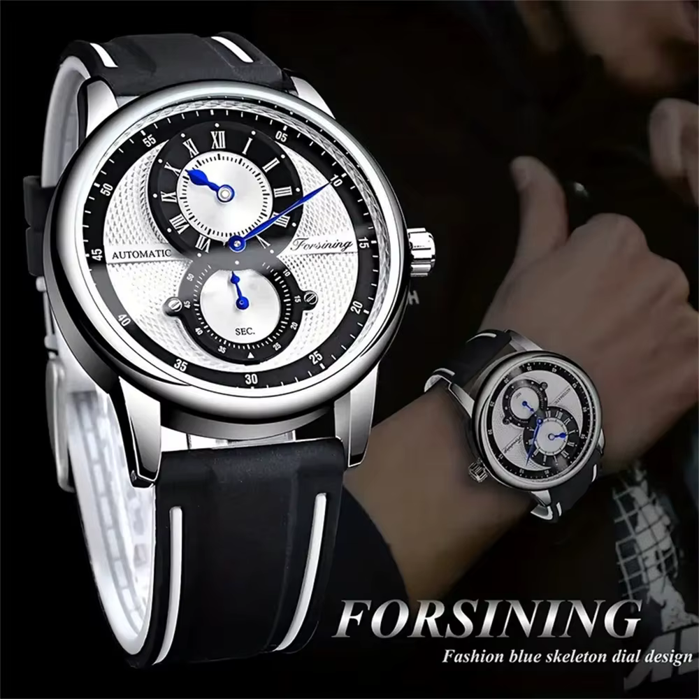 Montre mécanique haut de gamme pour hommes d'affaires, montre mécanique haut de gamme, élégante, entièrement automatique pour hommes, design ajouré, tendance, décontractée, élégante, belle montre pour
