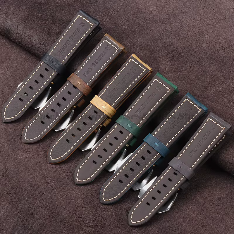 Bracelets de montre vintage en cuir véritable pour hommes et femmes