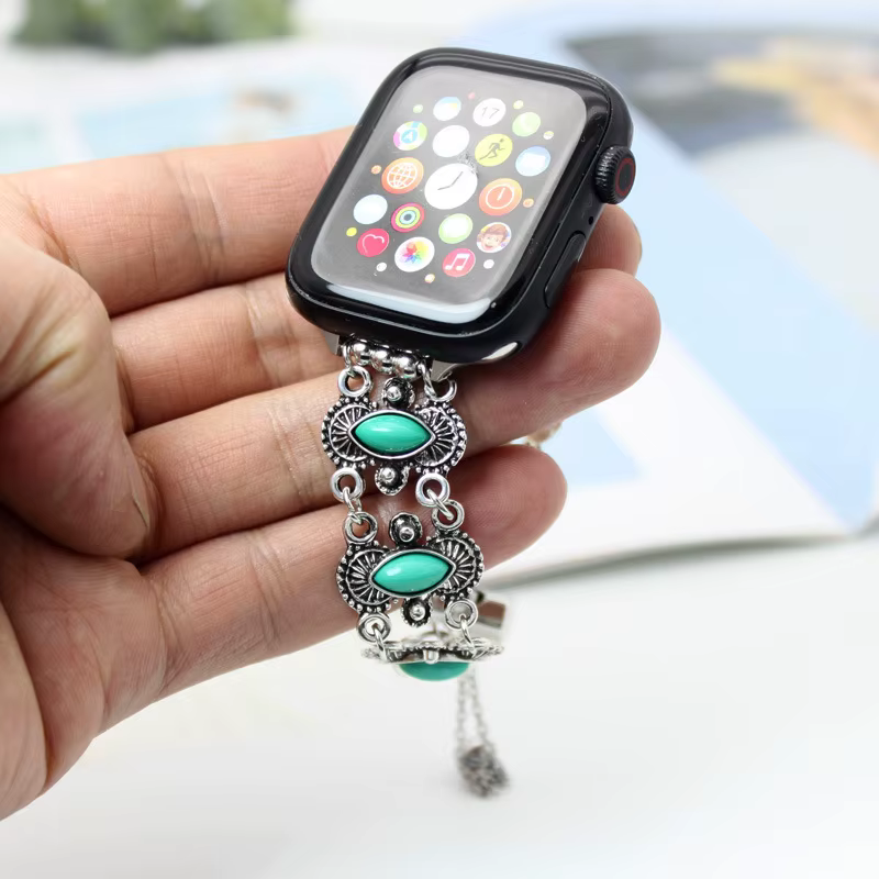 Bracelet en pierre turquoise pour Apple Watch