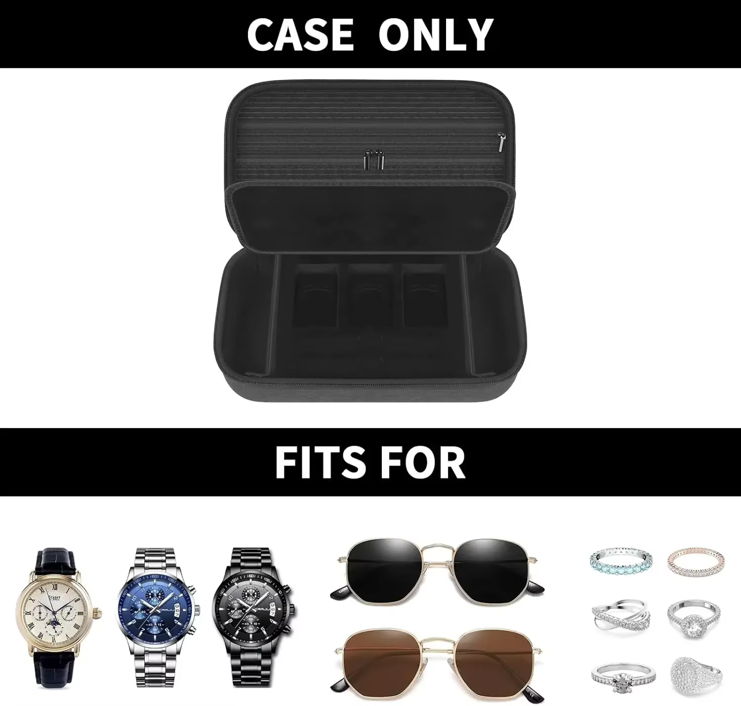 (Coffret uniquement) Organisateur de boîtier de montre pour boîte à bijoux