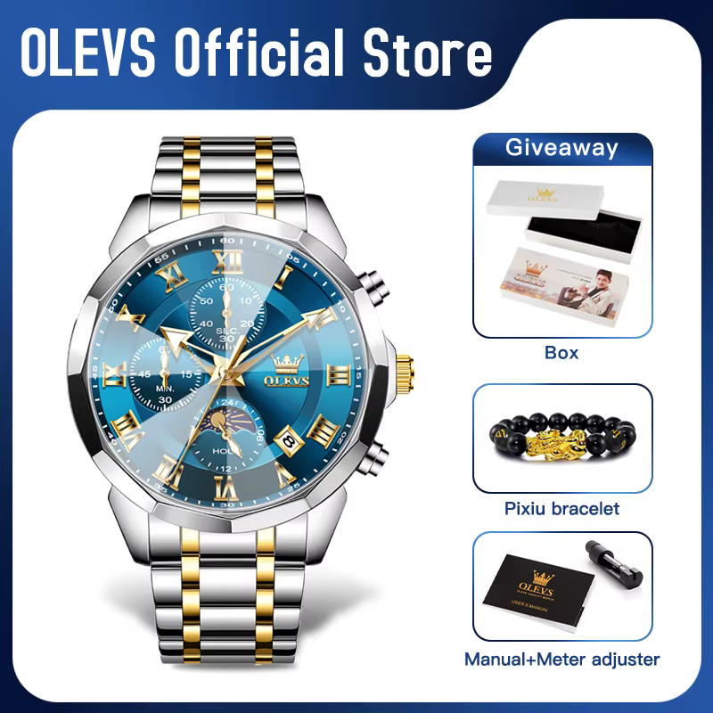 Montre à Quartz Multifonctionnelle pour Homme