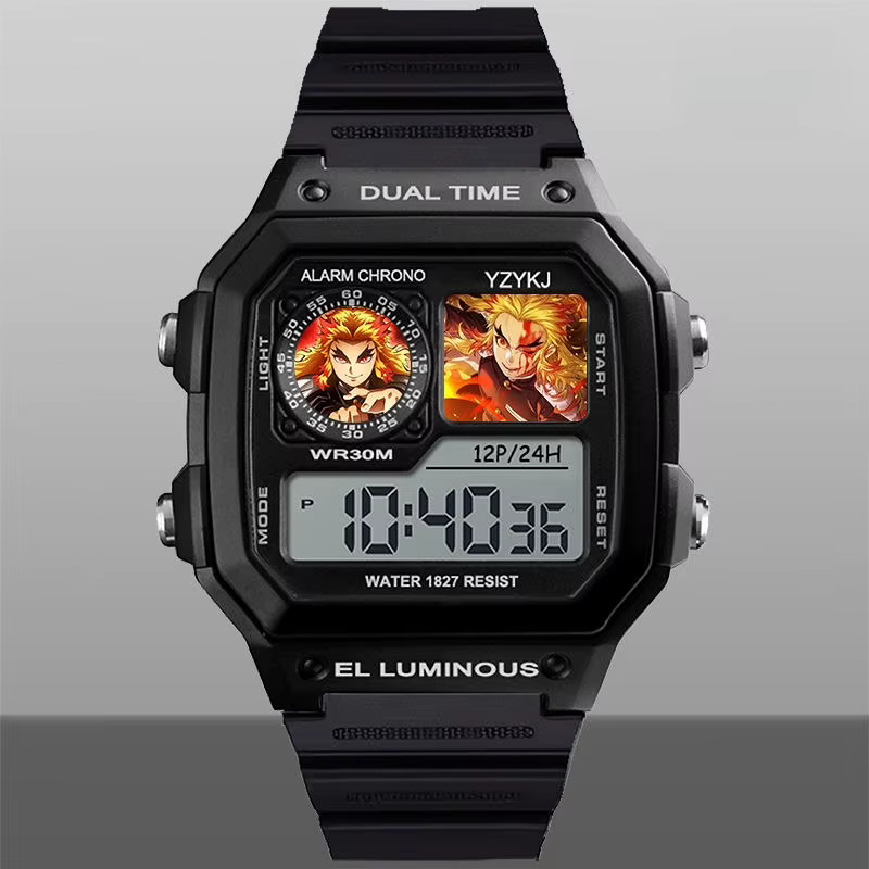 Demon Slayer Tanjirou hommes montres de sport Anime multifonction étanche montre-bracelet montre numérique en plein air horloge électronique cadeau