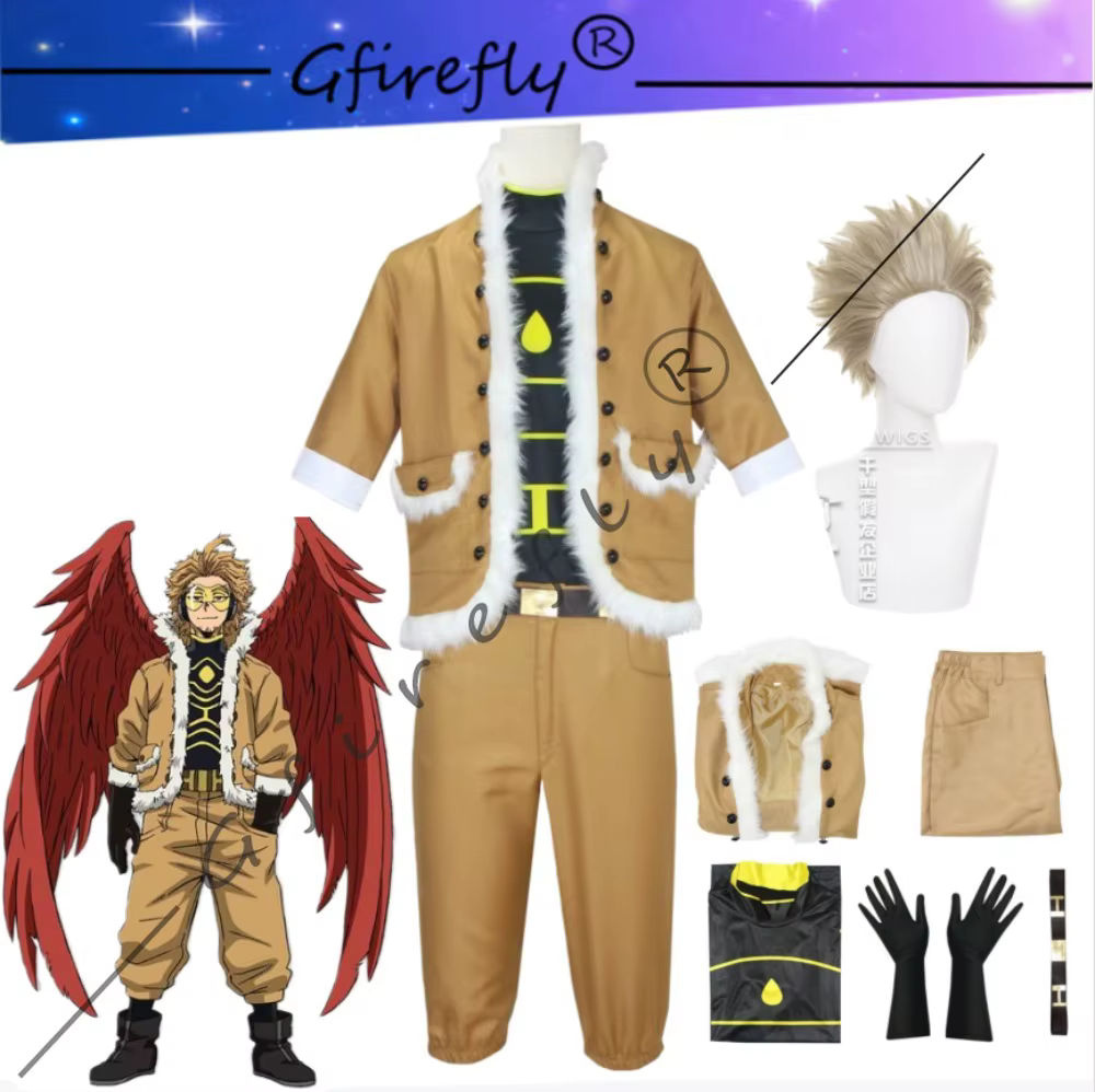 My Hero Academia: Costume de Cosplay Hawks saison 4, ensemble d'accessoires de personnage d'anime, Costume d'halloween pour hommes, Costume de spectacle sur scène