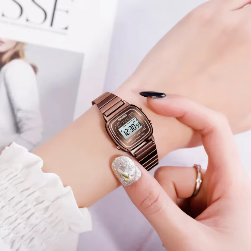 SKMEI 1901 luxe femmes montres petit cadran numérique Chrono calendrier Montre étanche dames Montre-bracelet horloge