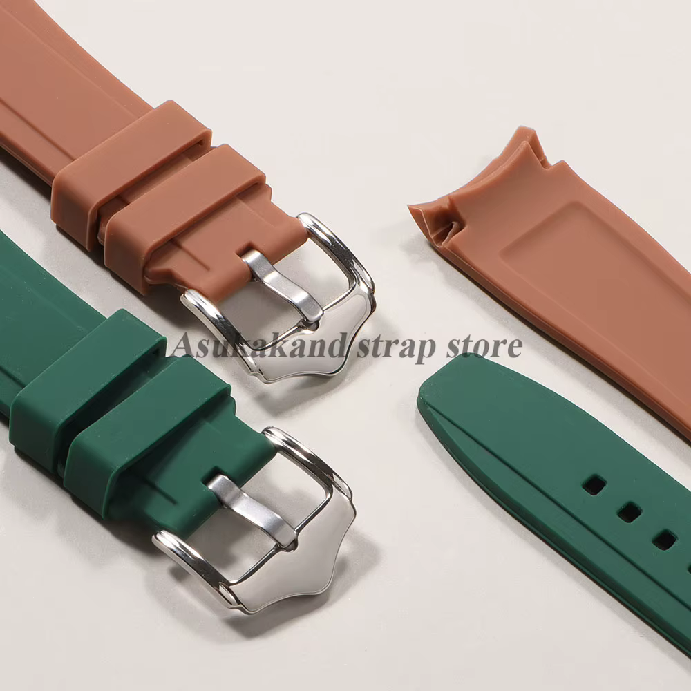 Bracelet en caoutchouc extrémité incurvée