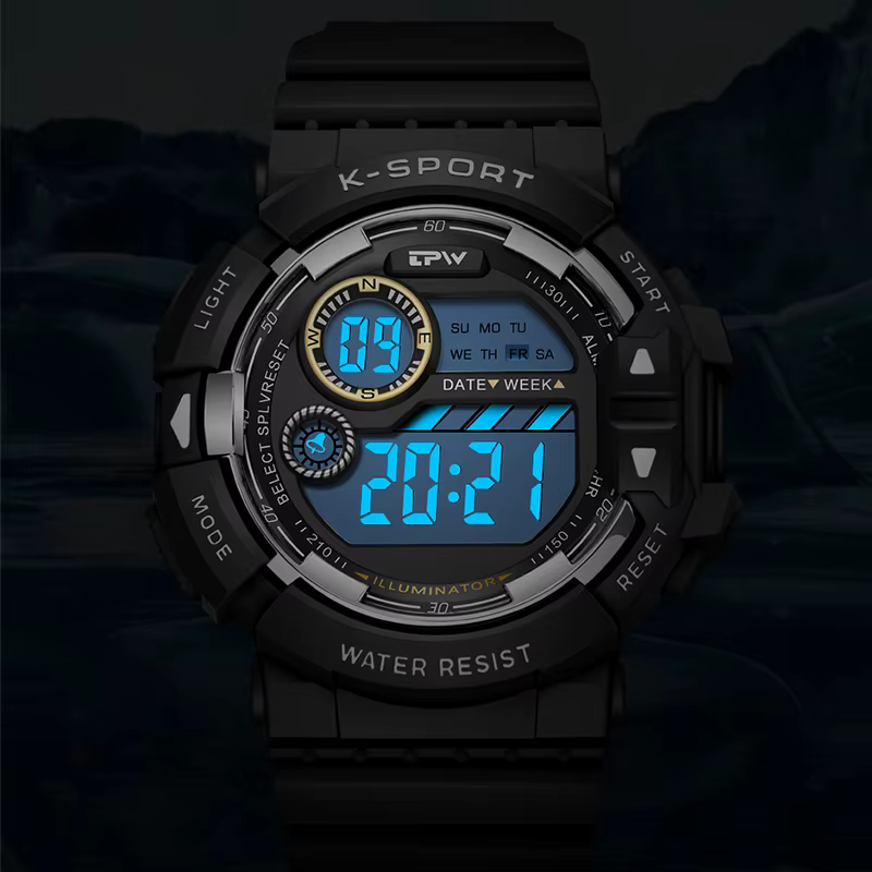 TPW montre numérique couleur bonbon pour adolescentes résistant à l'eau mode école étudiant montre-bracelet