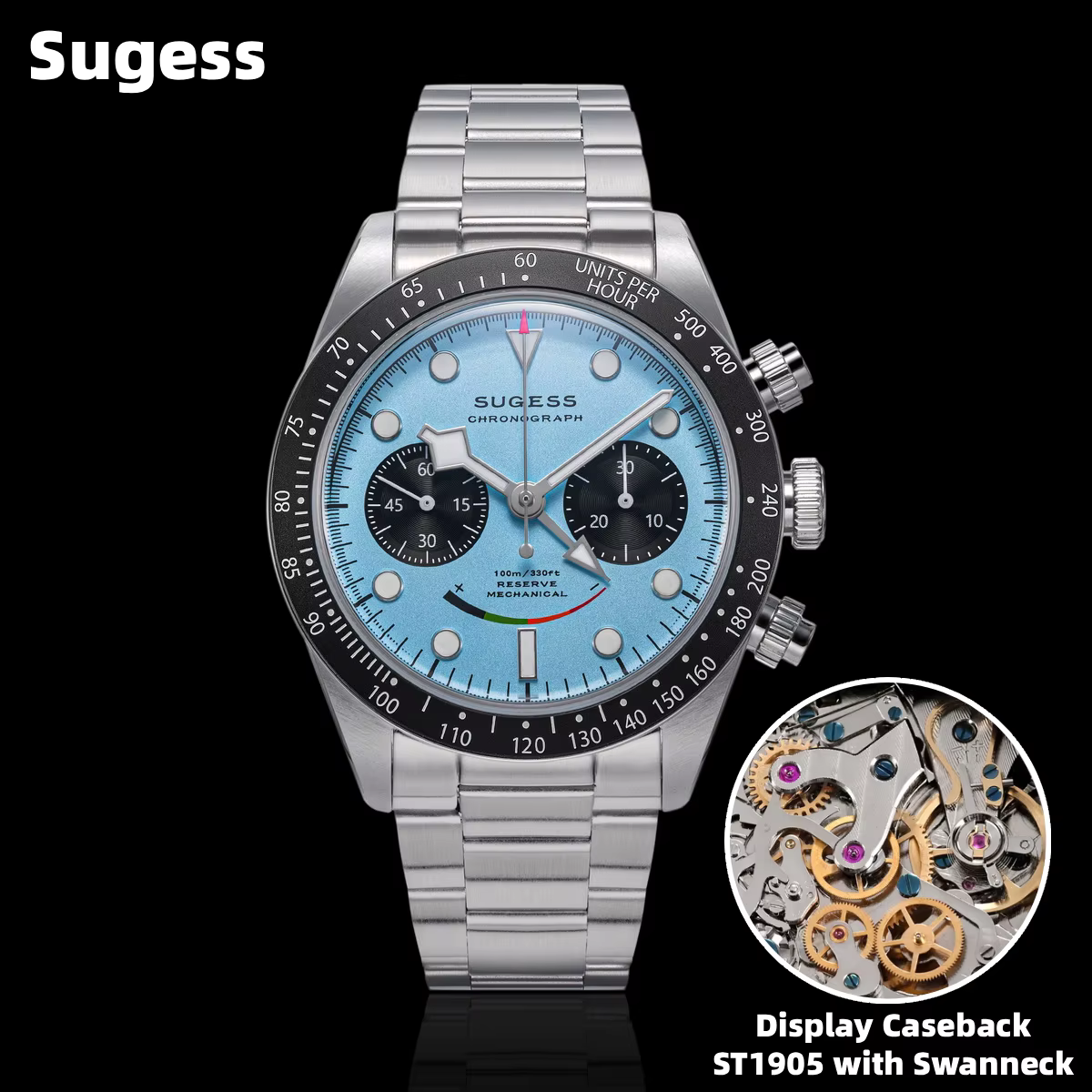 Montre chronographe pour homme Sugess ST1907