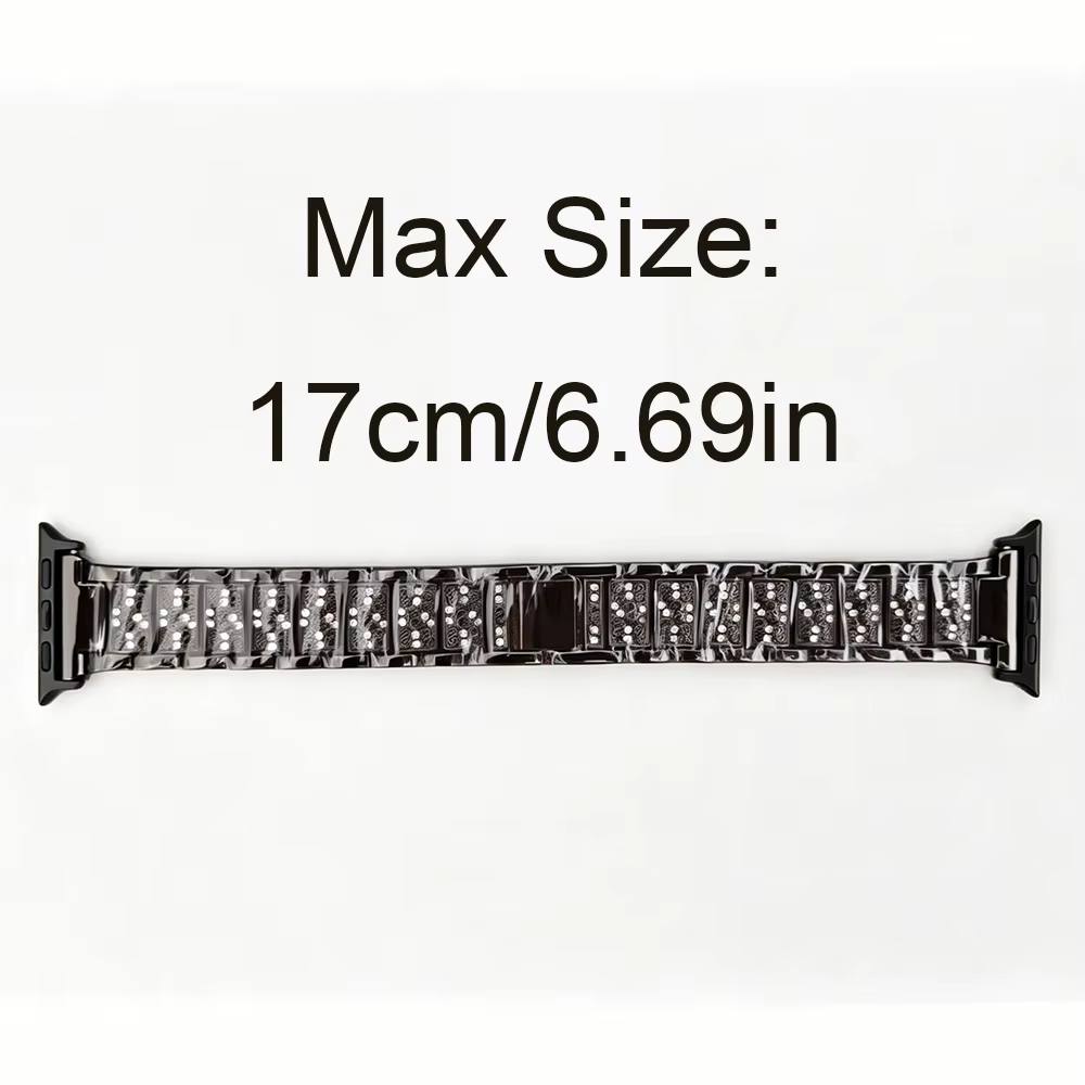Bracelet en métal avec strass pour Apple Watch