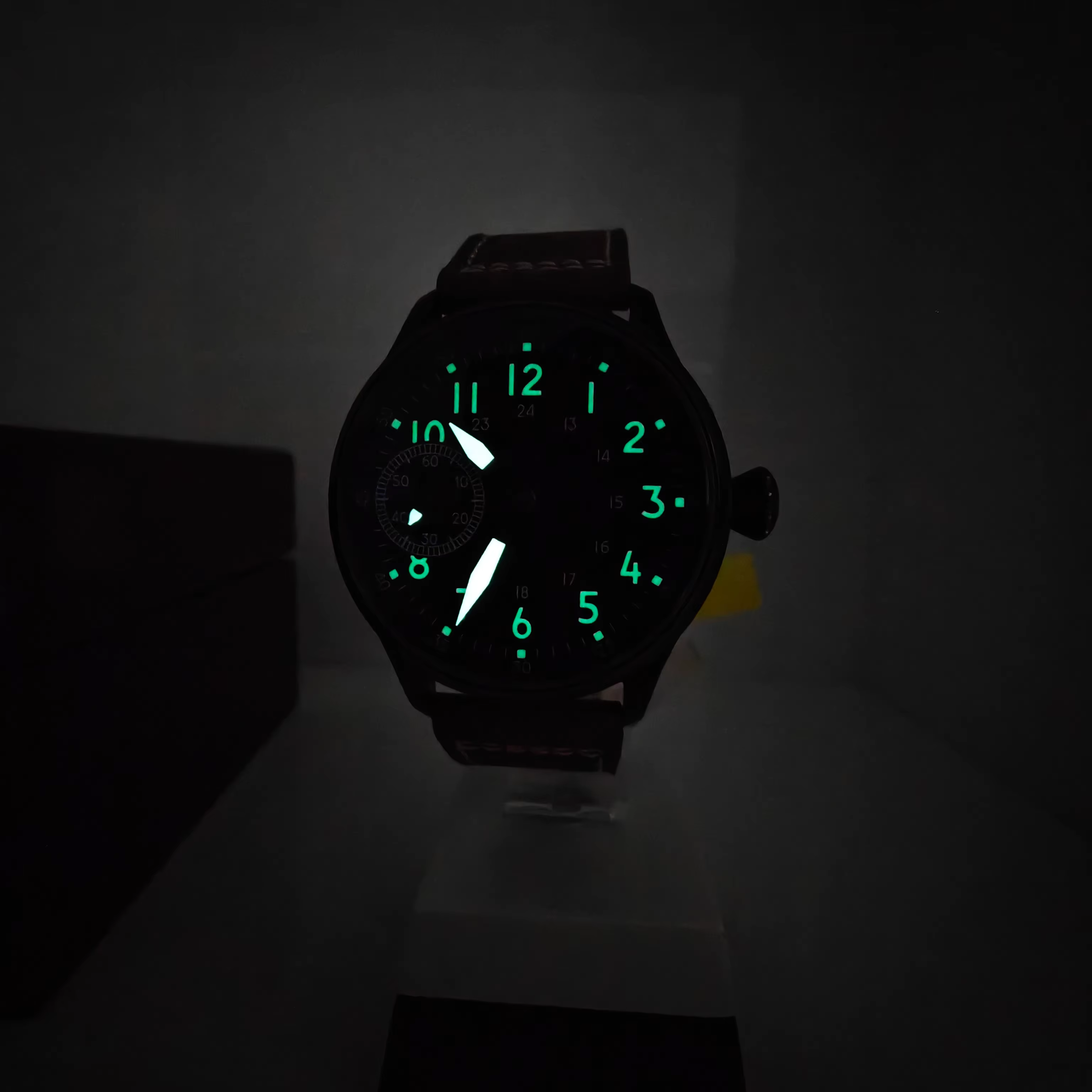 CORGEUT 44mm hommes en cuir lumineux mécanique remontage manuel montre 17 bijoux ST3600 mouvement Sport montre-bracelet reloj hombre