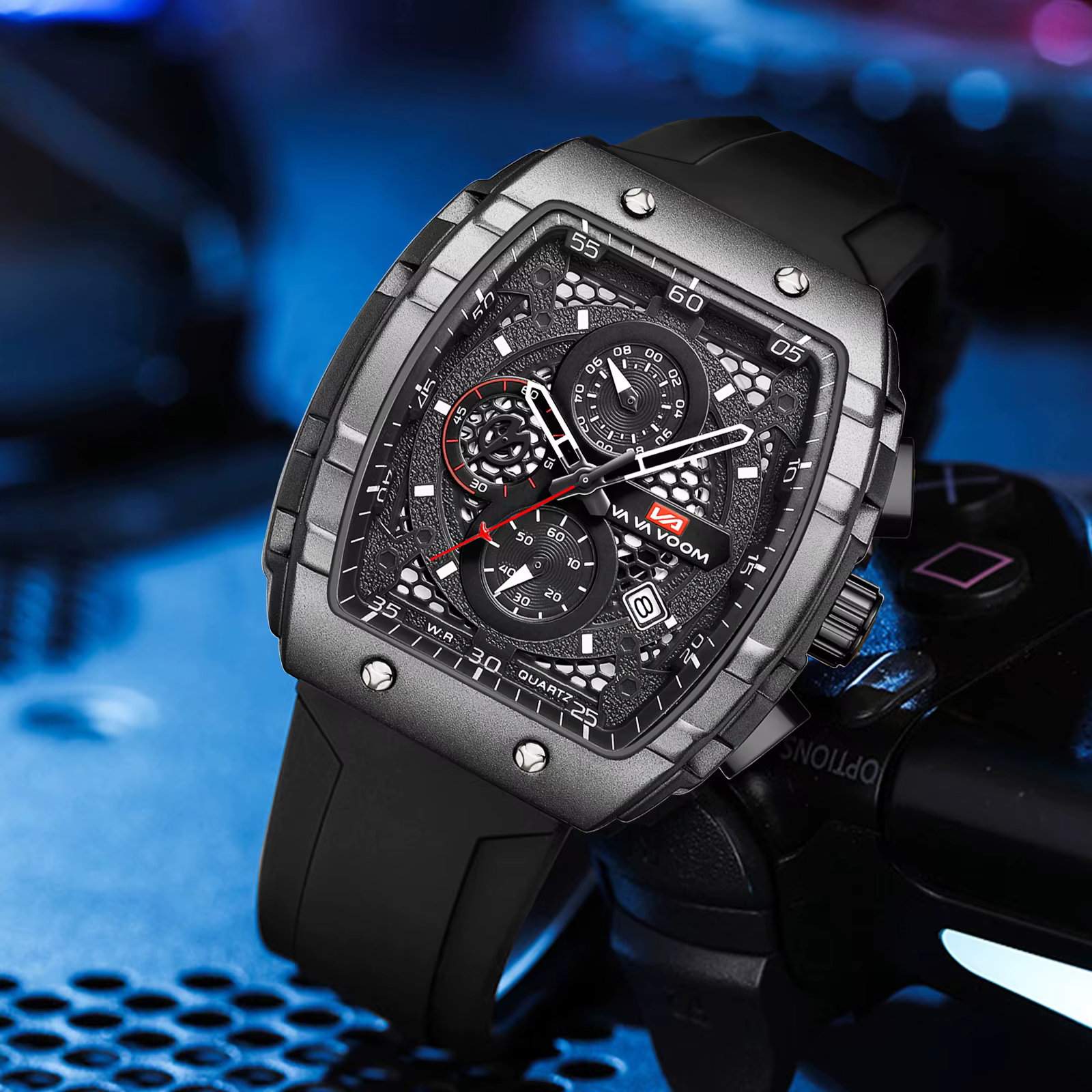 2025 nouveau VA VA VOOM Top marque hommes montres de luxe carré sport montre à Quartz étanche multifonctionnel