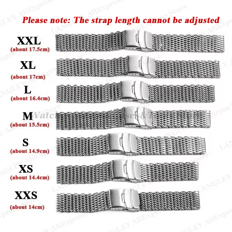 Bracelet de montre requin 4.0mm d'épaisseur pour Seiko pour Omega 18mm 20mm 22mm 24mm