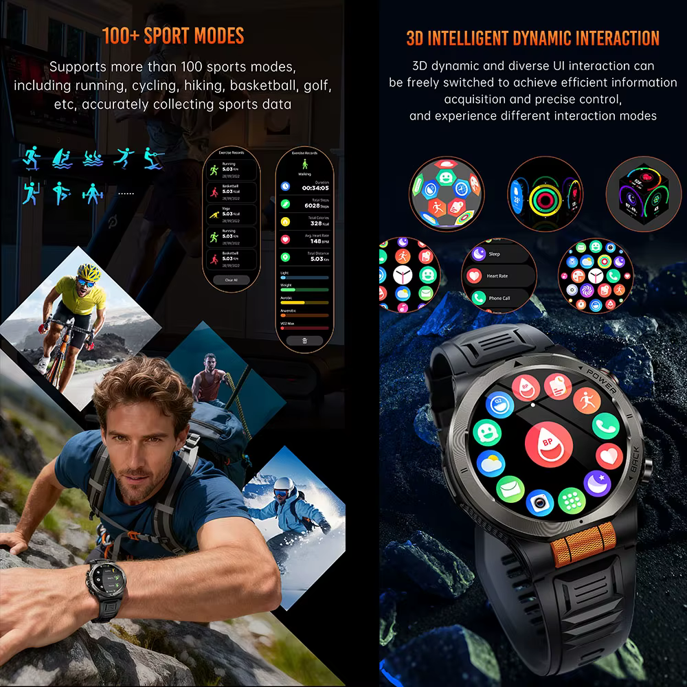 Montre de sport avec plus de 100 modes sportifs