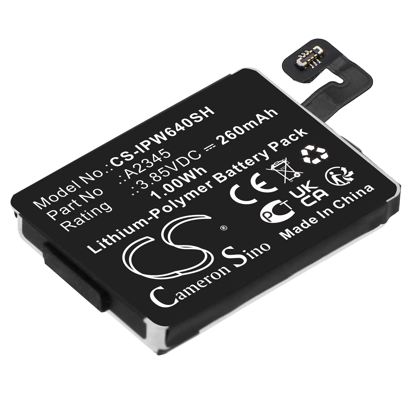 Batterie pour montre intelligente 3.85V 260mAh A2345 pour Apple Watch Series S6 40mm
