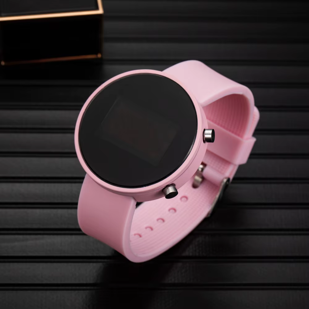 Mode femmes montres numériques Simple cadran rond montre LED pour femme Sport décontracté dames horloge électronique reloj numérique