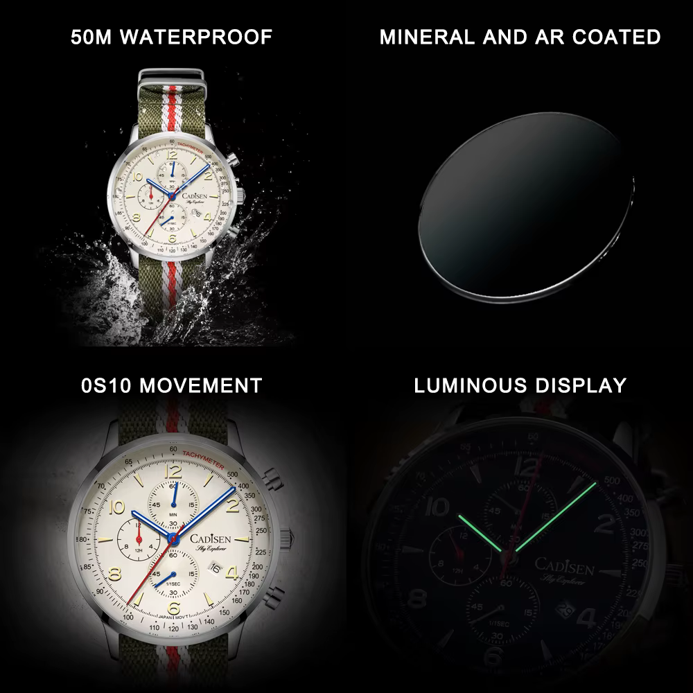 CADISEN 2026 nouveau chronographe hommes montres à Quartz