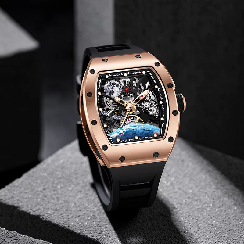 Montres pour hommes montre-bracelet mécanique automatique de luxe AR montre en verre saphir horloge étanche