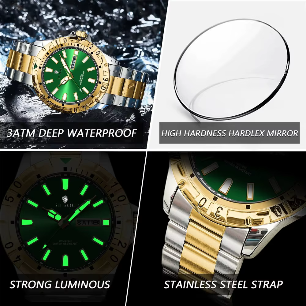 Montre numérique de grande taille de marque suisse de haute qualité pour hommes