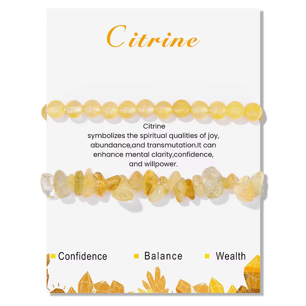 Bracelet perlé en pierre naturelle avec carte pour hommes et femmes