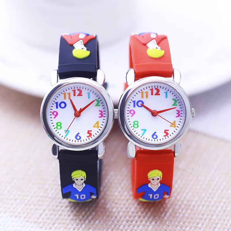 Montres de football en silicone pour enfants