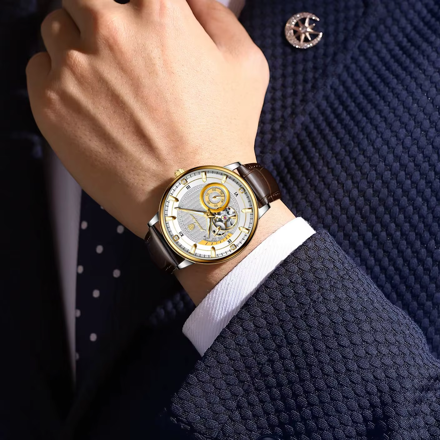 Montre automatique mécanique originale POEDAGAR pour homme