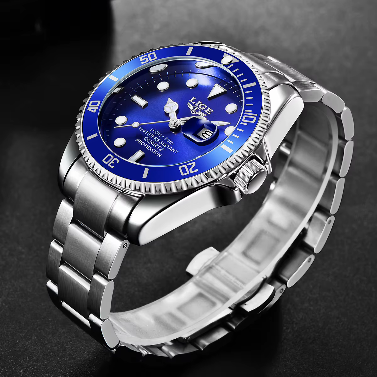 Montre homme LIGE, marque haut de gamme