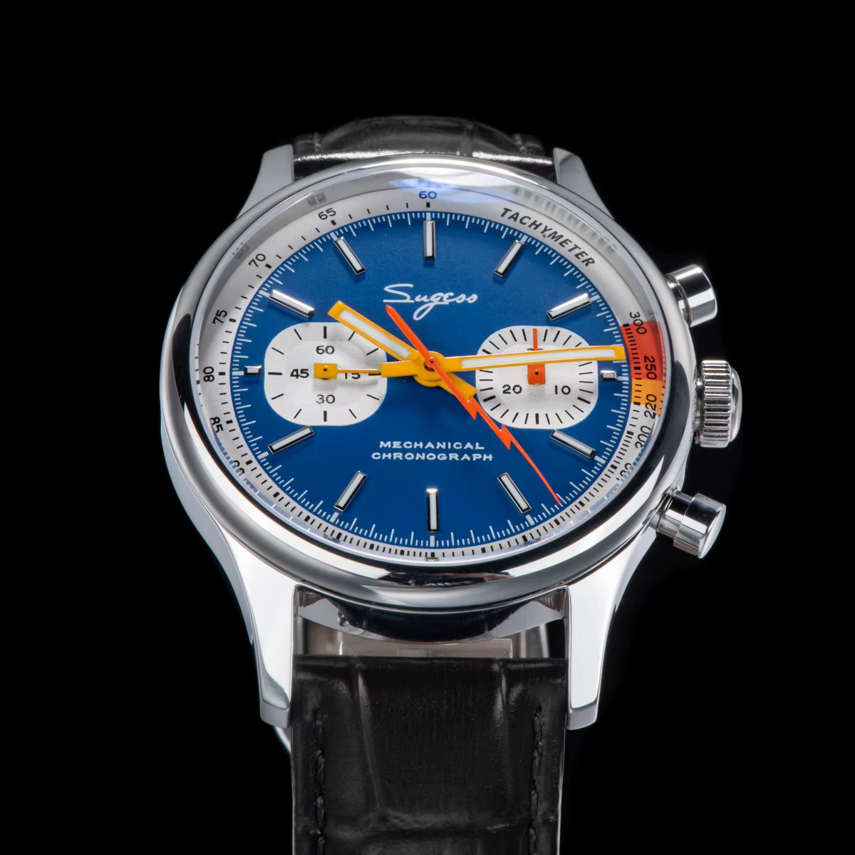 Sugess Nouvelle Montre Business Mécanique Chronographe ST1901 avec Mouvement Col de Cygne Original