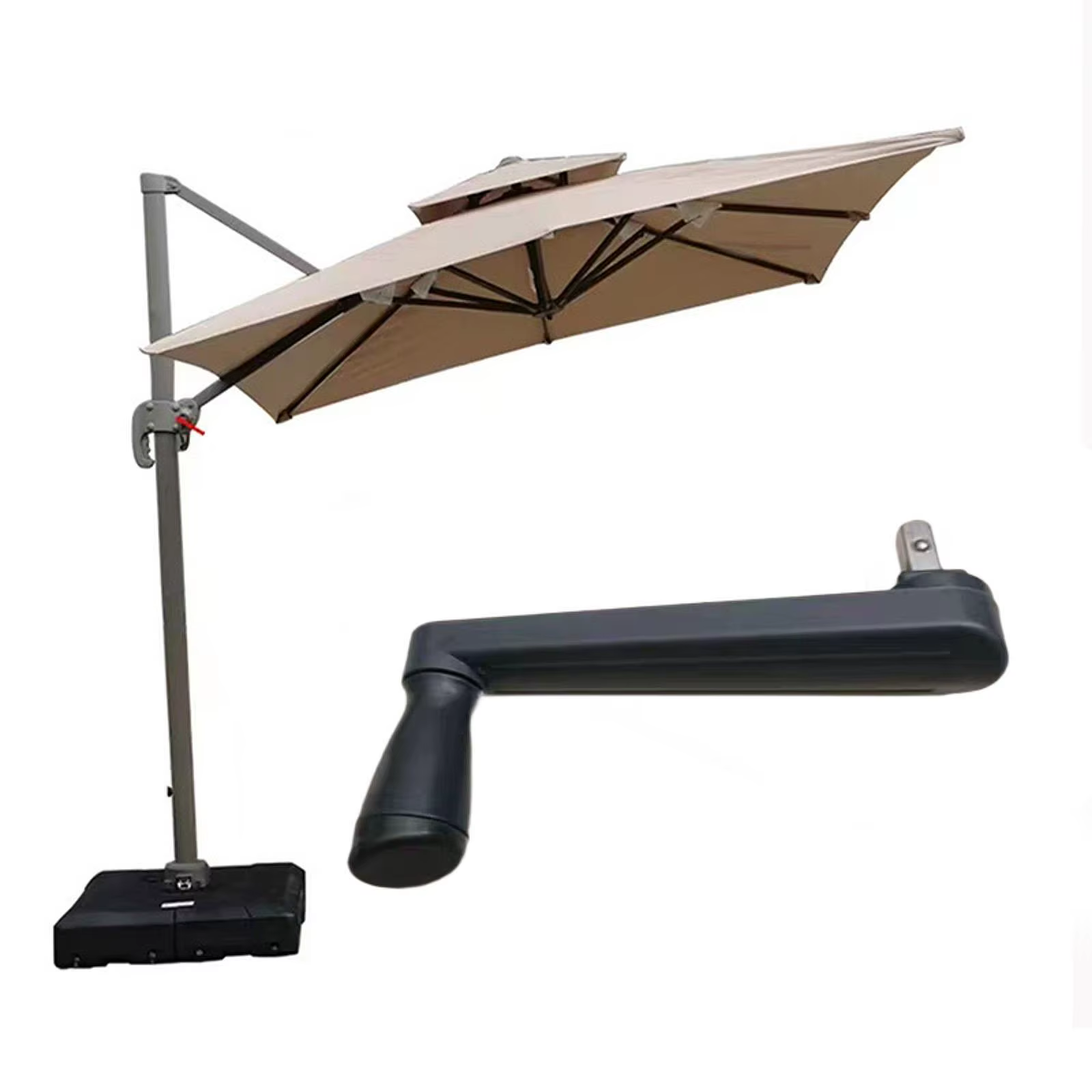 Poignée de manivelle de parapluie romain extérieur