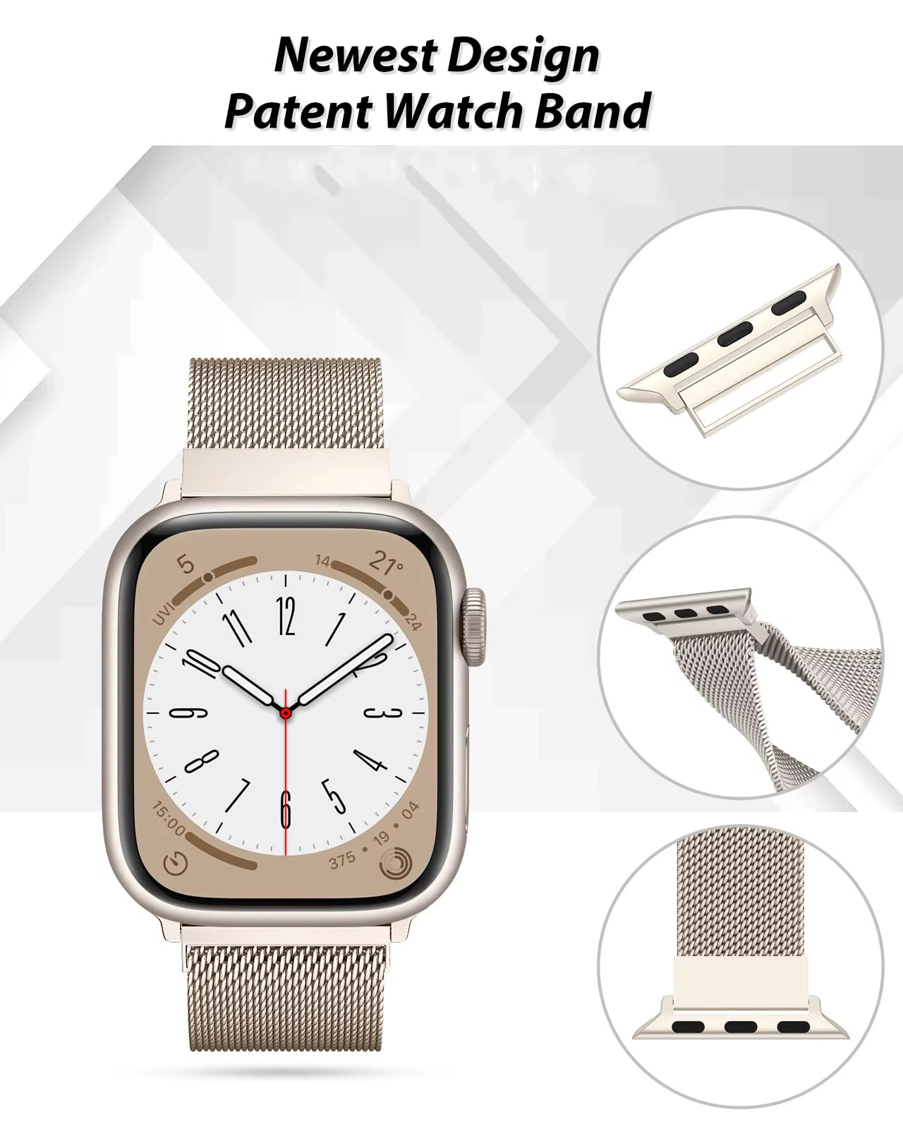 Bracelet Milanese Loop pour Apple Watch 44mm 40mm 45mm 49mm 41mm 38mm 42mm