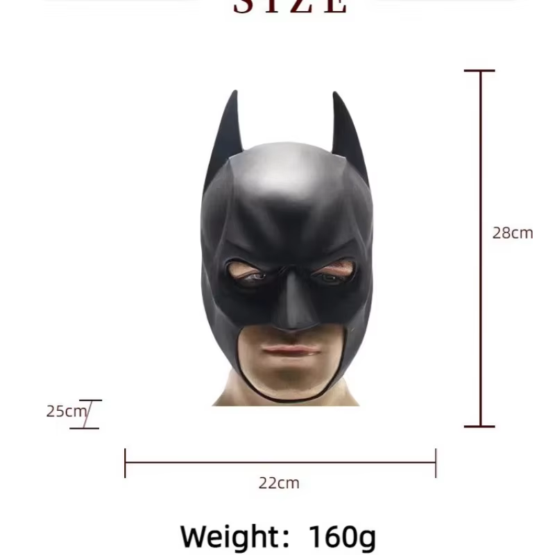 Masque de chauve-souris de super-héros, accessoire de costume pour homme, masque de chauve-souris pour adulte, accessoire de costume pour Halloween, Comic Con, fête costumée