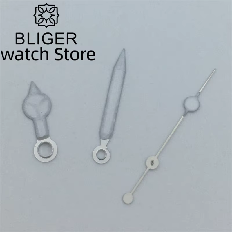 Aiguilles de montre lumineuses vertes/bleues BLIGER compatibles avec les mouvements ETA 2836 2824 Miyota 8205 8215 821A Mingzhu DG 2813 3804 NH35 NH36
