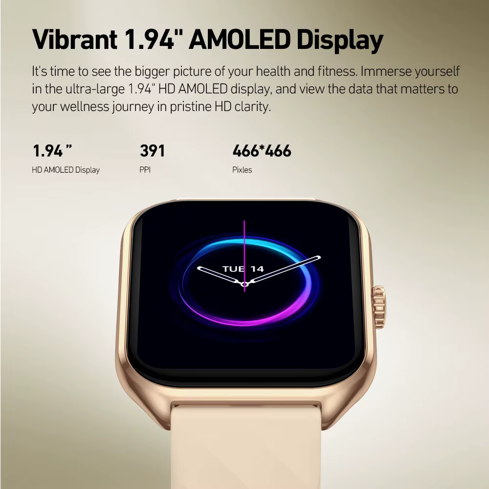 Zeblaze GTS 4 appel vocal montre intelligente 1.94 "HD AMOLED affichage 100 + Modes sportifs fréquence cardiaque SpO2 surveillance de la santé Smartwatch