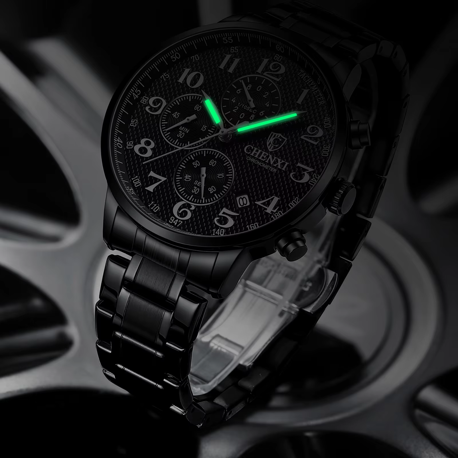 Montre chronographe à quartz étanche pour homme