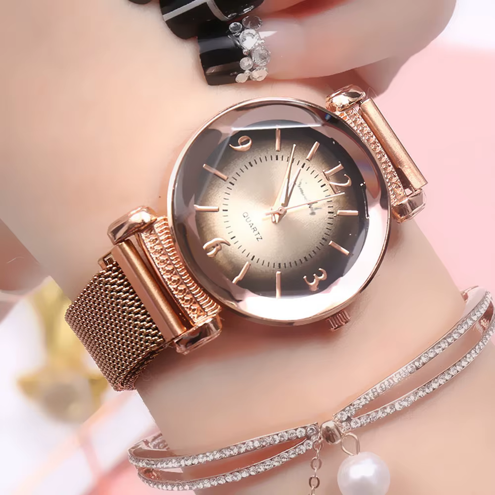Milan aimant boucle femmes montre mode sauvage nouvelle montre-bracelet de luxe dames géométrique chiffre romain Quartz mouvement horloge