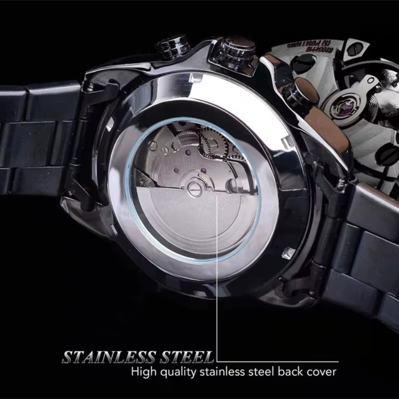 Montre mécanique automatique pour homme - Design squelette élégant