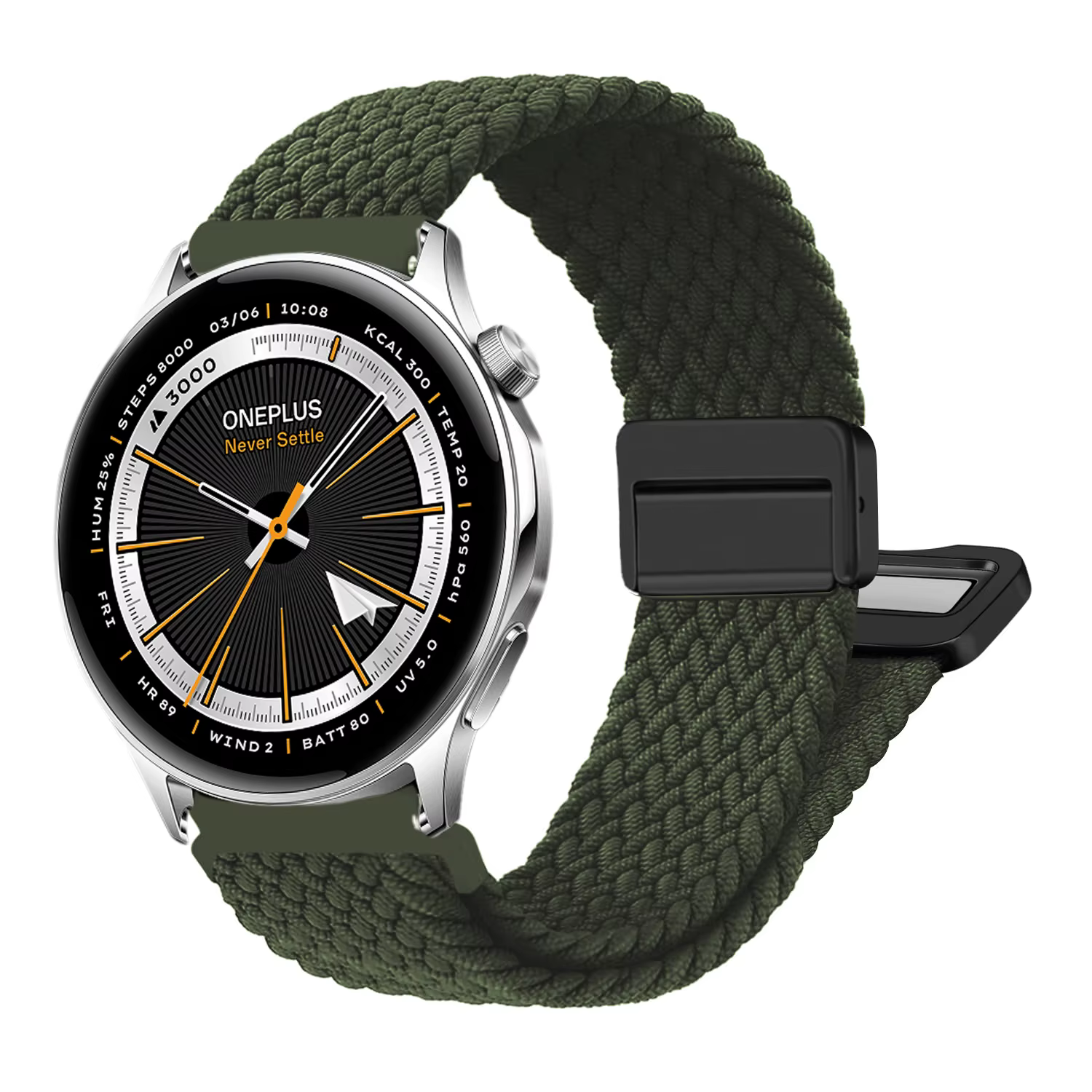 Bracelet tressé magnétique pour montre connectée Oneplus Watch 4 3 2r 2 46