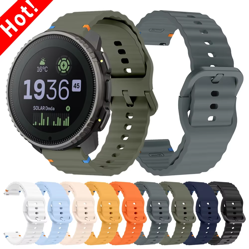 Bracelet en Silicone 20mm 22mm pour Suunto Vertical 2/Run/RACE 2 S/Ocean