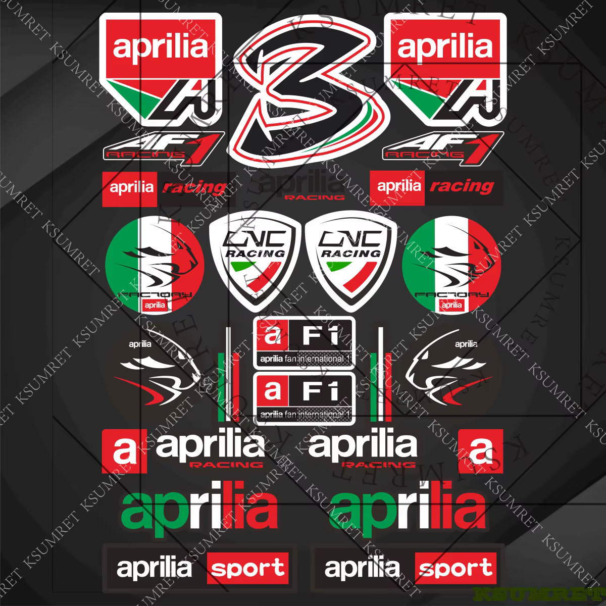 Autocollants pour moto Aprilia, kit d'autocollants pour casque de moto