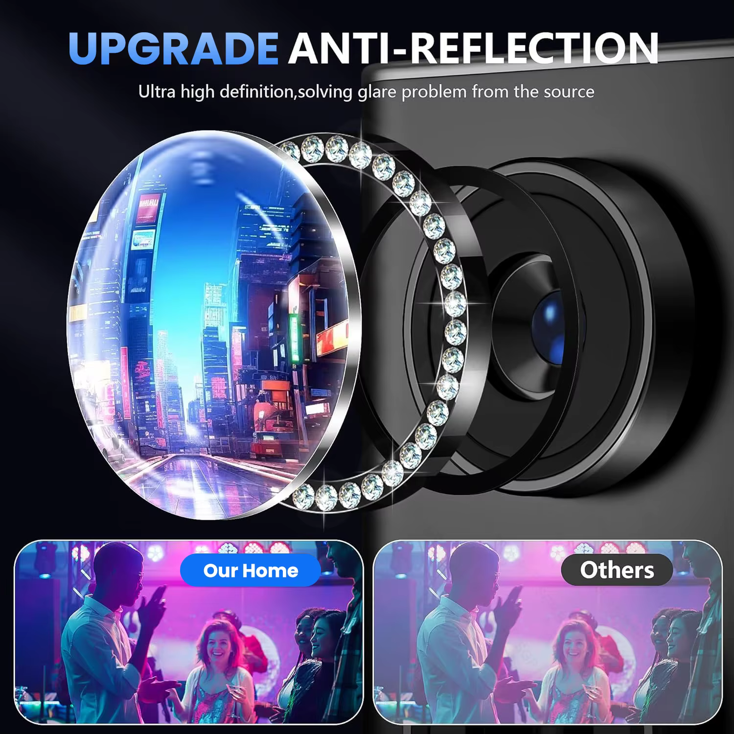 Coque S26 Ultra S26+ de luxe avec anneau métallique diamanté et protecteurs d'appareil photo pour Samsung Galaxy S26 S26 Ultra Plus 5G, accessoire de lentille en verre 3D