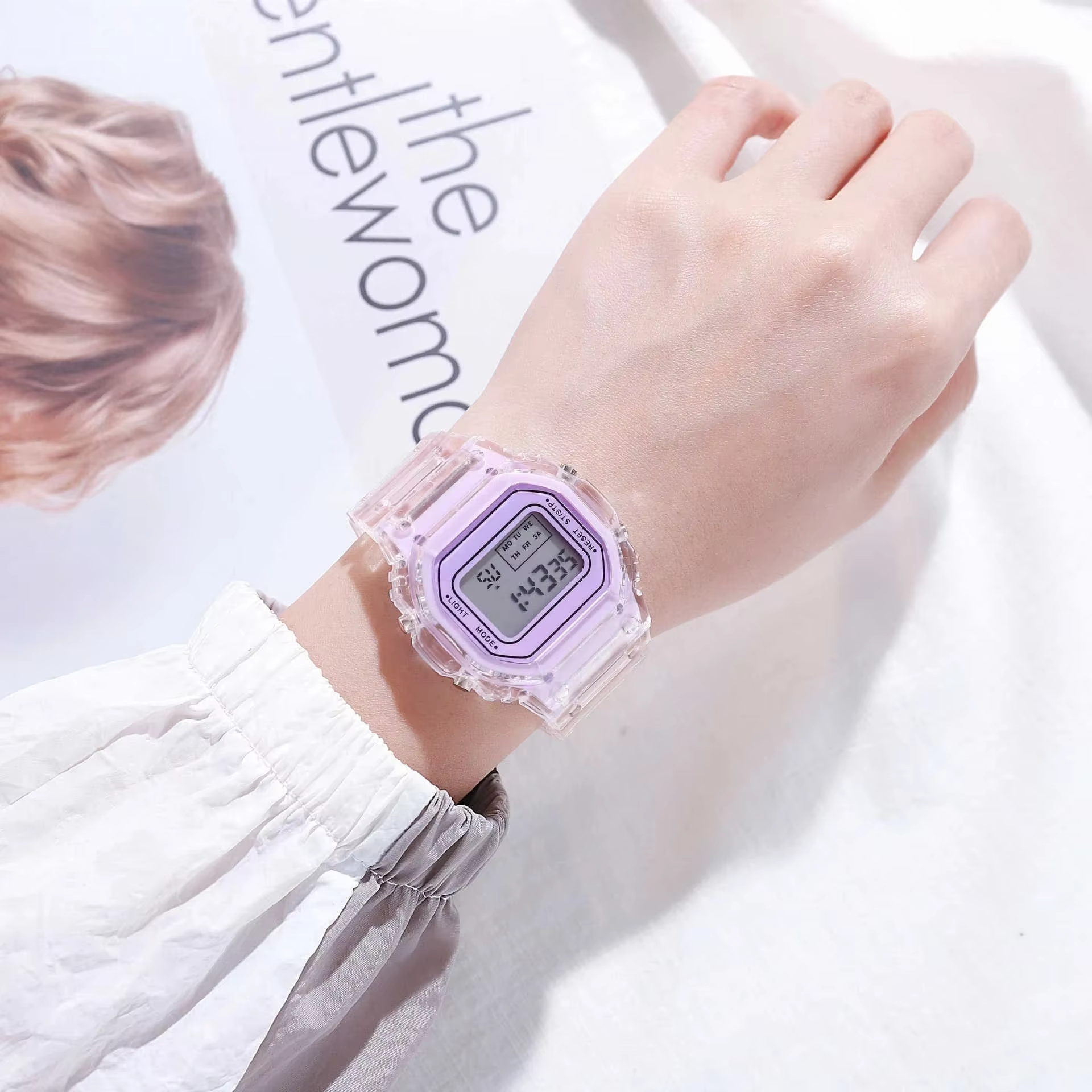 Montres électroniques pour femmes hommes bracelet en Silicone or Rose robe transparente montre-bracelet numérique LED horloge de Sport Relogio Feminino