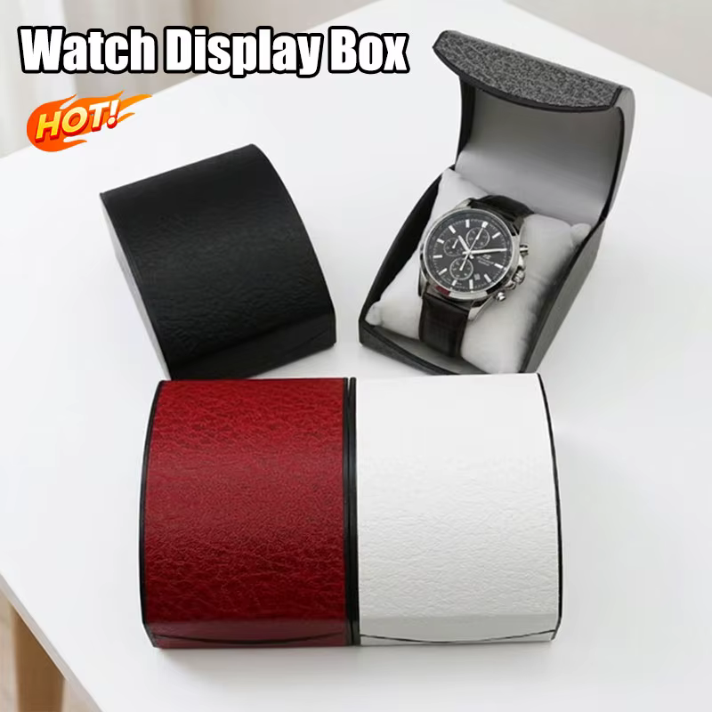Boîte de rangement de luxe en cuir PU pour montres