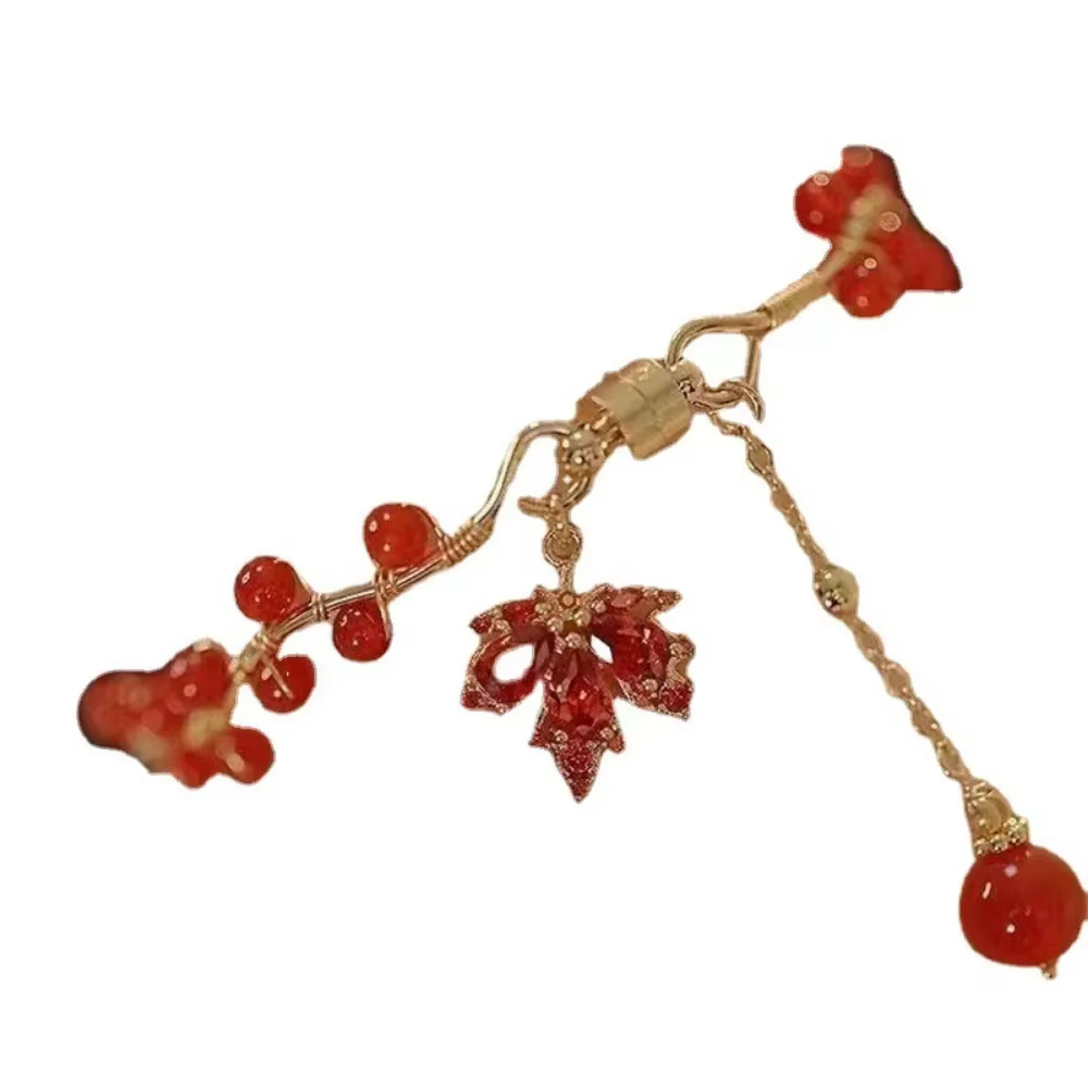 Bracelet Magnétique en Perles de Clip Rouge pour Femme