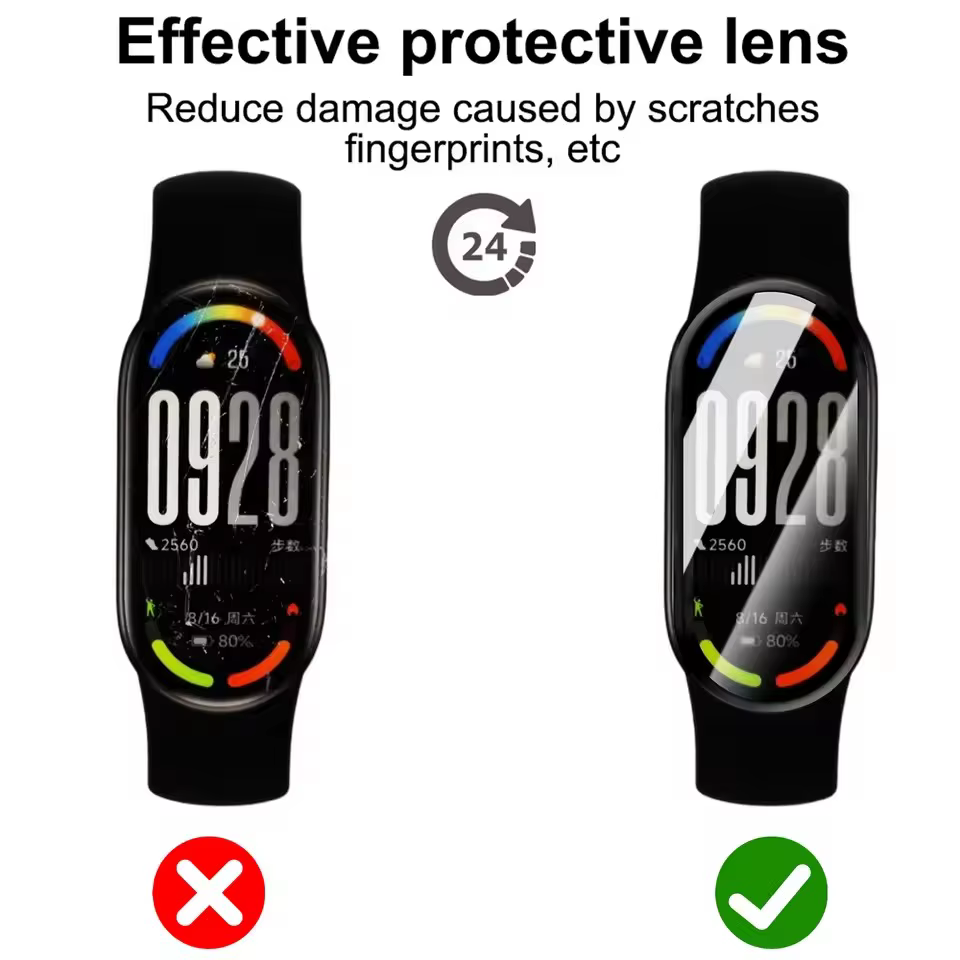 1-5 pièces pour Xiaomi Miband 10 protecteurs d'écran 9D courbé couverture complète anti-rayures Films de protection