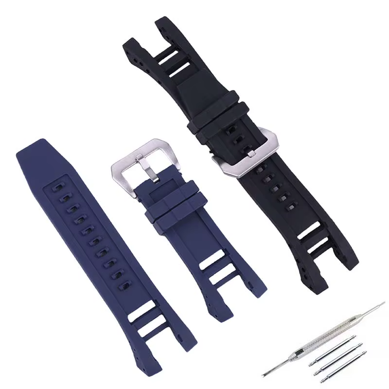 Accessoires de boucle de bracelet de montre en caoutchouc pour hommes