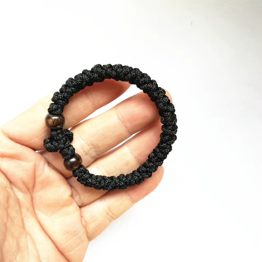 Bracelet de corde de prière orthodoxe grec, 61 points ronds, fait à la main, réglable, ustensiles d'église