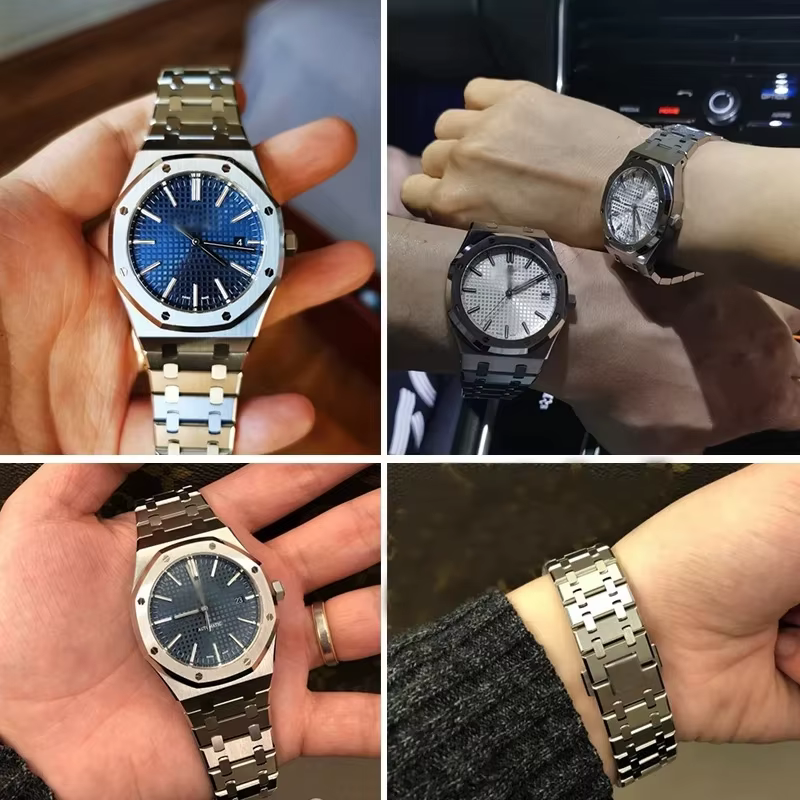 Bracelet de montre en acier inoxydable massif pour homme