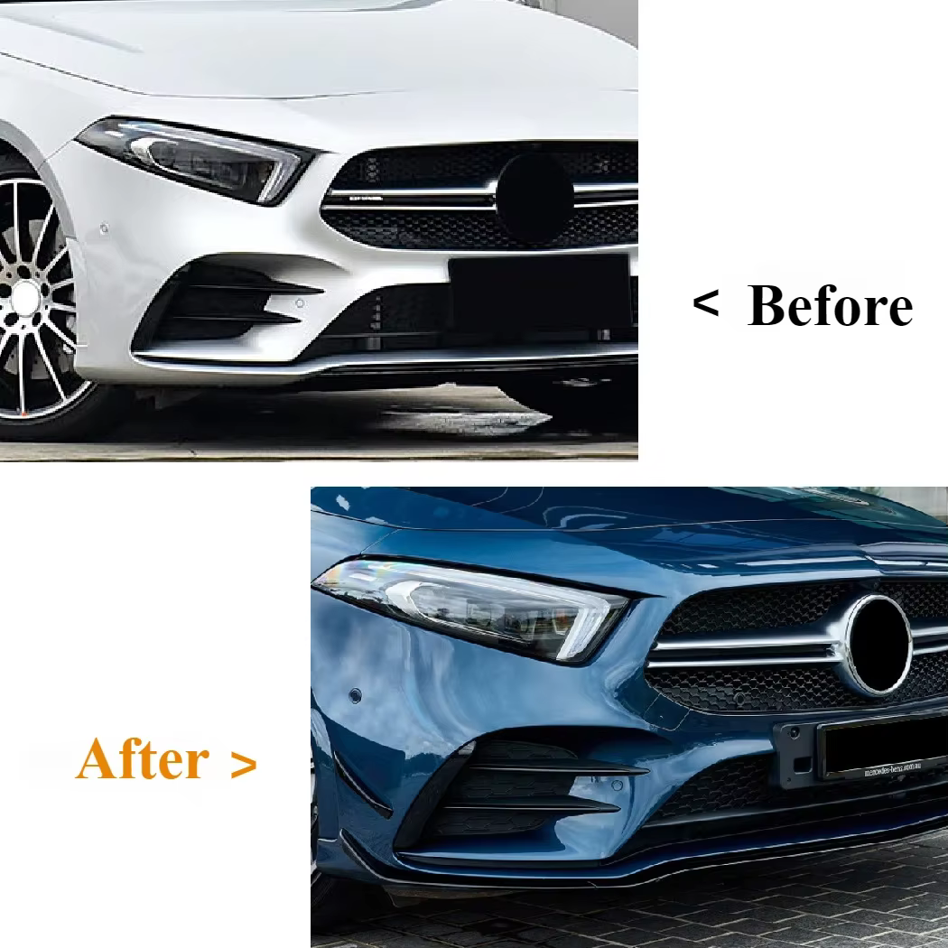 Pare-chocs avant pour Mercedes Benz Classe A W177, A180, A200, A250, A35, A35L, 2022, 2023, Aero Spomicrophone Splitter, Analyste de batterie, Accessoires